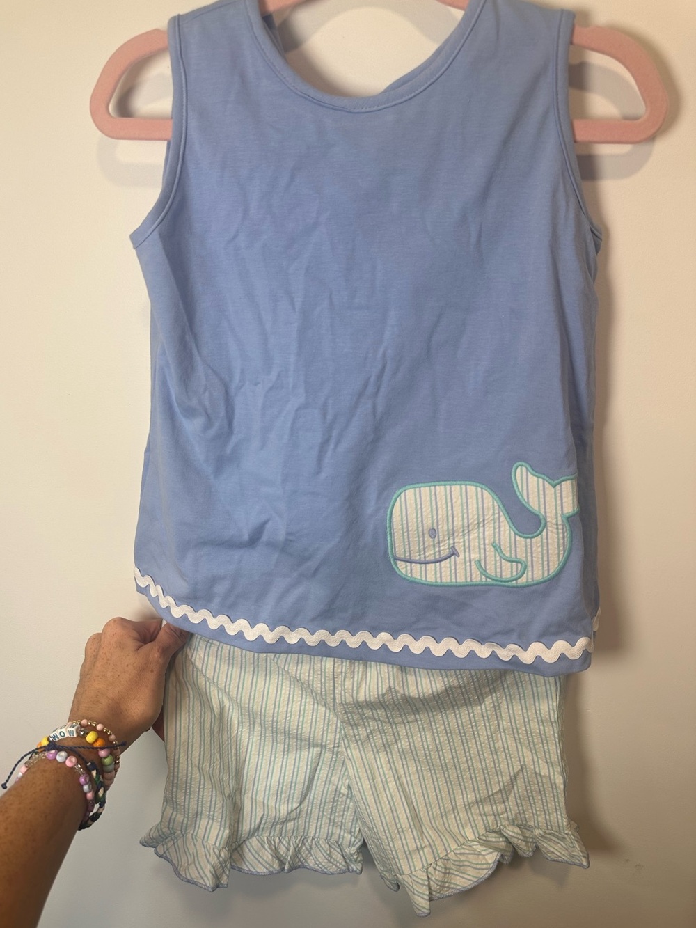 Girl’s Bailey Boys Blue Whale Shorts Set